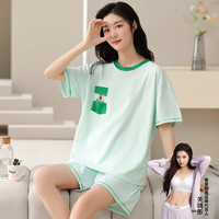 GOSO香蜜闺秀 简约亲肤 蓝绿色 XL 女士家居服套装