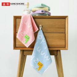 金号 A类儿童纯棉毛巾 洗脸擦手挂式婴儿毛巾 方巾洗脸帕 6条装