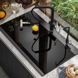 Coenna L1-7249 石英石水槽 72*49cm 黑色