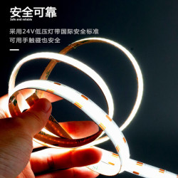 智也 已接入米家APP智能cob无极调光调色小爱同学24v低压线性灯线形灯 两线双色温灯带十米装（一卷）