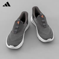 adidas 男款休闲鞋 一脚蹬透气网面运动跑步鞋