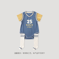 巴厘小猪 男宝宝夏季薄款短袖包屁衣