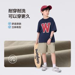 ZOSEE 童装男童短裤夏季儿童夏装薄款五分裤2026新款中大童百搭中裤 深灰色 130 cm