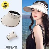 勋阳宇乐 防晒帽女儿童夏季空顶户外遮阳帽孩子成人空顶遮脸大檐骑