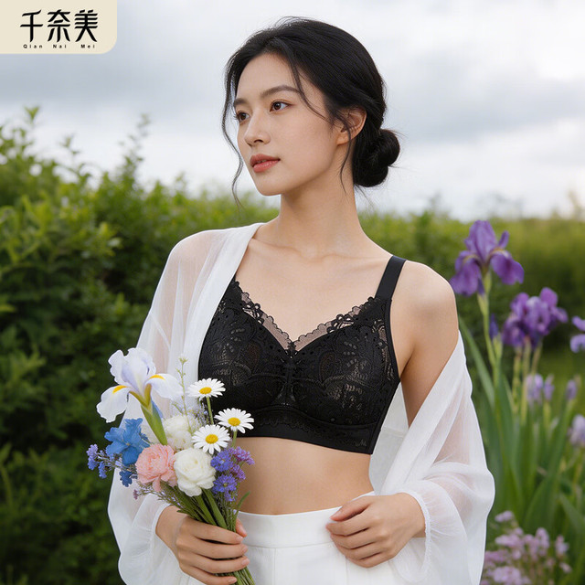 千奈美 女士薄款全罩杯文胸 防下垂收副乳胸罩