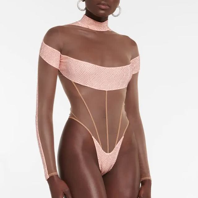Mugler 女士拼接连体紧身衣 P00683016