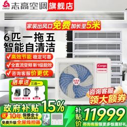 志高 中央空调一拖四/一拖三/一拖五一拖六风管机商用家用全直流变频一级能效智能清洁嵌