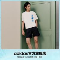 adidas 官方轻运动男装休闲简约印花上衣圆领短袖T恤