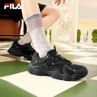 FILA斐乐 猫爪4代男鞋 复古老爹鞋 黑-BK 45