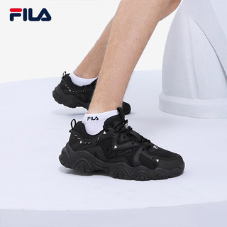 FILA斐乐 猫爪4代男鞋 复古老爹鞋 黑-BK 45