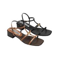 TOOMANYSHOES 方头粗跟一字扣带 女士凉鞋