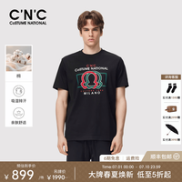 C'N'C CNC重磅高支长绒棉短袖T恤26春夏奢侈品时尚上衣男 黑色 52 /L/(180/96A)