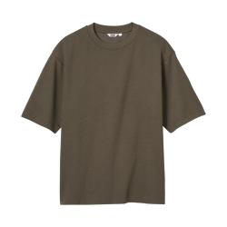 优衣库 AIRism宽松圆领T恤 深橄榄色 M