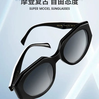 海伦凯勒 新款复古多边框墨镜H2212