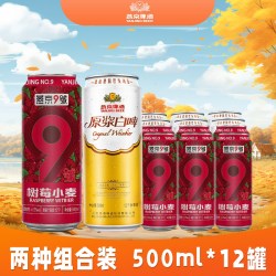 燕京啤酒 燕京9号原浆白啤组合装比利时树莓白啤500mll*12组合装