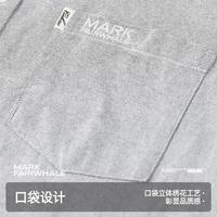 马克华菲 100%纯棉刺绣短袖开衫衬衫