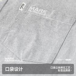 马克华菲 100%纯棉刺绣短袖开衫衬衫