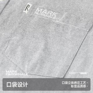 马克华菲 100%纯棉刺绣短袖开衫衬衫