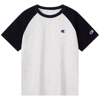 Champion 男女童纯棉拼接插肩袖刺绣短袖T恤