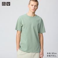 优衣库 485563 圆领短袖T恤 草绿色 M