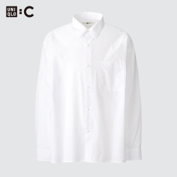 优衣库 482453 宽松长袖衬衫 白色 4XL