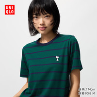 优衣库 PEANUTS UT 女装短袖T恤 深绿色 M
