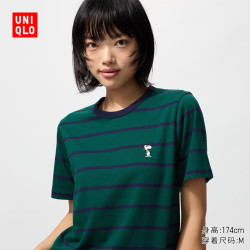优衣库 PEANUTS UT 女装短袖T恤 深绿色 M