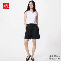 优衣库 麻混纺舒适短裤女装26春夏新款485251 09 黑色 M
