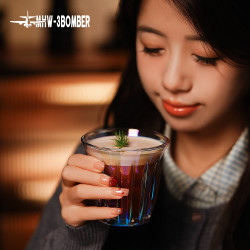 MHW-3BOMBER 咖啡玻璃杯澳白拿铁杯拉花水杯dirty小杯子 240ml-(冰博克/拿铁推荐)