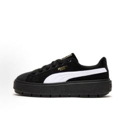 PUMA Platform Trace V减震耐磨低帮板鞋女款黑白372613-01