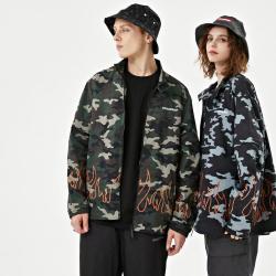 SPRAYGROUND 鲨鱼嘴潮牌夹克宽松立领迷彩外套长袖bf风时尚