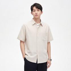 GXG 26夏季日常百搭商务通勤轻薄透气宽松休闲简约翻领男式短袖衬衫