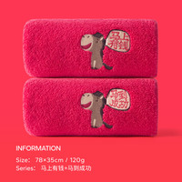 无印良品 抗菌加厚全棉毛巾 2条装