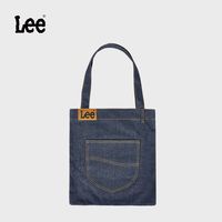 Lee 经典牛仔帆布袋通勤深蓝色大容量百搭便携手提袋方形开学上班.