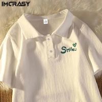 IMCRASY 纯棉翻领印花宽松男士POLO衫