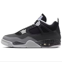 NIKE Jordan Air Jordan 4 \"Fear\"  中帮 复古篮球鞋 男款 黑白灰