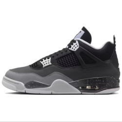 NIKE Jordan Air Jordan 4 \"Fear\"  中帮 复古篮球鞋 男款 黑白灰