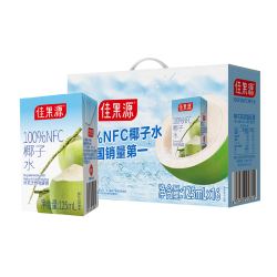 佳果源 佳农100%NFC椰子水125ml*16盒0脂椰青水补充天然电解质果汁