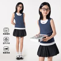 gxg.kids GXG儿童背心夏季新款中大童女童圆领假两件背心
