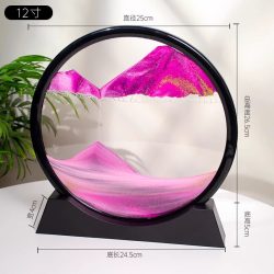 淘工厂 轻奢3D流沙画摆件创意礼品生日解压解闷艺术沙漏家居饰品圆形山水