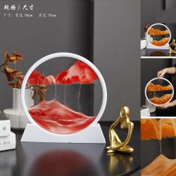 淘工厂 无品牌 流沙画摆件 7寸白框中国红+礼盒装+送流沙调节器