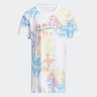 adidas 夏季女中童舒适透气运动休闲宽松短袖圆领连衣裙