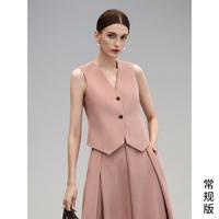 限尺码：COCOBELLA 优雅通勤OL西装马甲女单排扣马夹外套WS0023