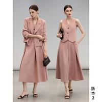COCOBELLA 春夏通勤半身裙女休闲简约气质西装裙高腰垂感显瘦HS7078