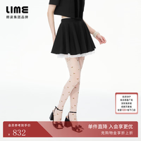 lime 朗姿莱茵福莱尔富家千金蝴蝶结套装裙女短袖外套半身裙2026秋新款 半裙黑色 M