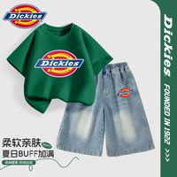 Dickies 男童短袖T恤牛仔短裤套装