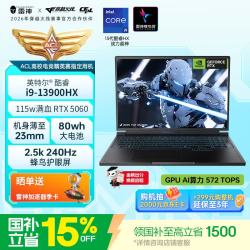 雷神 猎刃S 十三代酷睿版 16英寸 游戏本 黑色（酷睿i9-13900HX、RTX 5060 8G、16GB、1TB、2560*1600、240Hz）