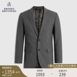 Brooks Brothers BrooksBrothers）男士经典缺角领西服修身纯色西装外套