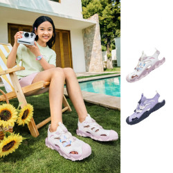 安踏 女童包头抽绳防滑透气凉鞋