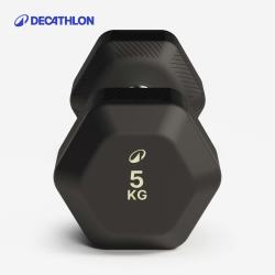 迪卡侬 六角哑铃 5kg 黑色